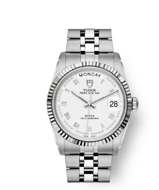 Buy Tudor Prince Date + Day Replica Watch 36 mm steel case White gold bezel m76214-0013