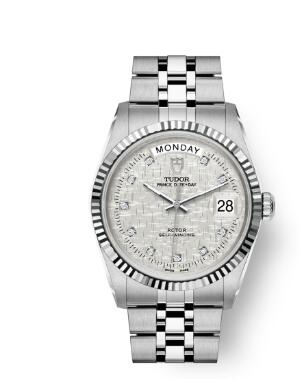 Buy Tudor Prince Date + Day Replica Watch 36 mm steel case Diamond-set dial m76214-0015