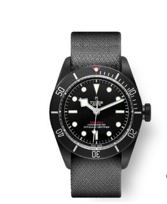 Tudor BLACK BAY DARK replica watch m79230dk-0006 41 mm PVD steel case Fabric strap