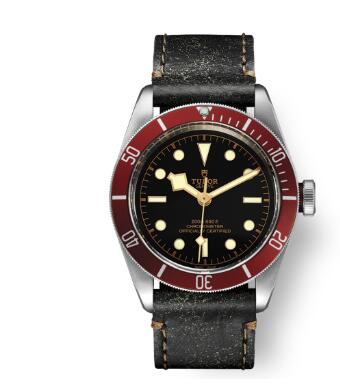 Tudor BLACK BAY replica watch m79230r-0011 41 mm steel case Aged leather strap