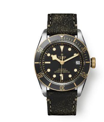 Tudor BLACK BAY S&G m79733n-0007 41 mm steel case Aged leather strap replica watch